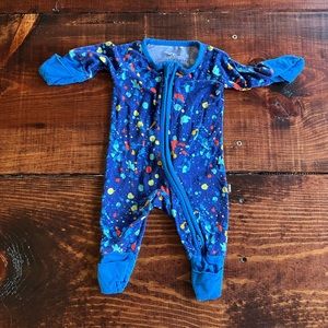 Little Sleepies Viscose Zippy - Blue Paint Party